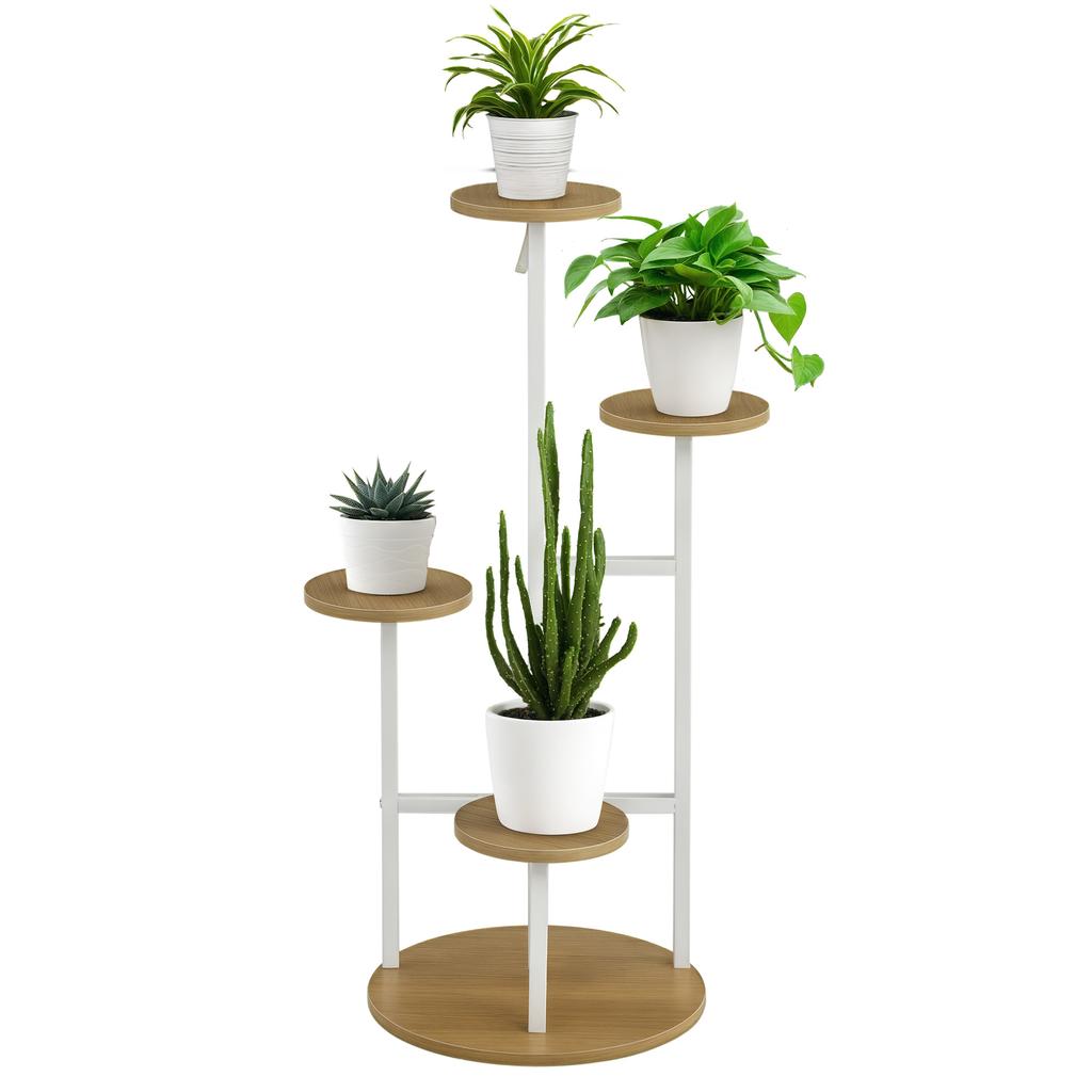 Plant Stand, 4-Tier, Flower Pot Rack, 40 x 40 x 95.5 cm, Natural