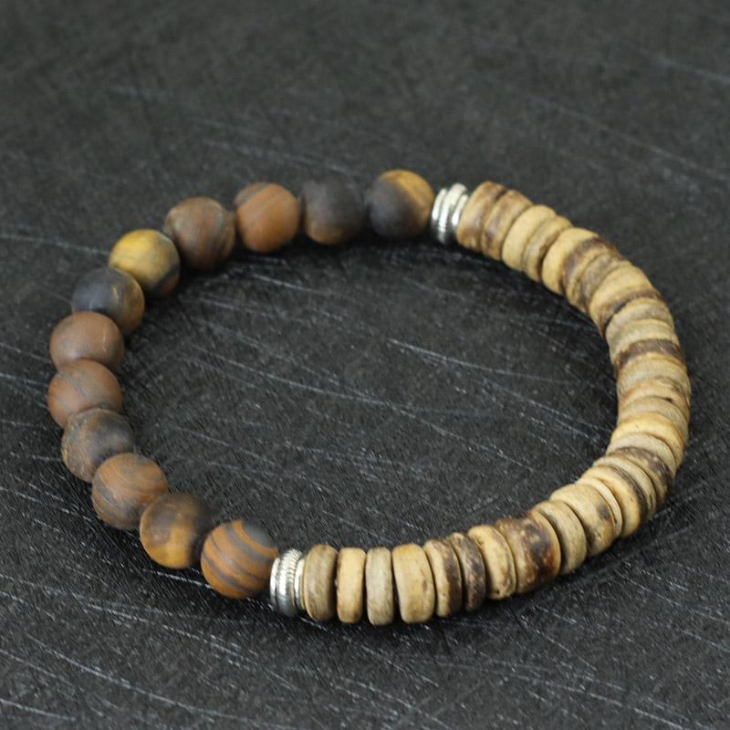 Minimalist Mens Bracelet Natural Wooden Braclet Tiger Eyes Beaded Braslet Meditation Jewelry Accessories Pulsera Hombre Gift