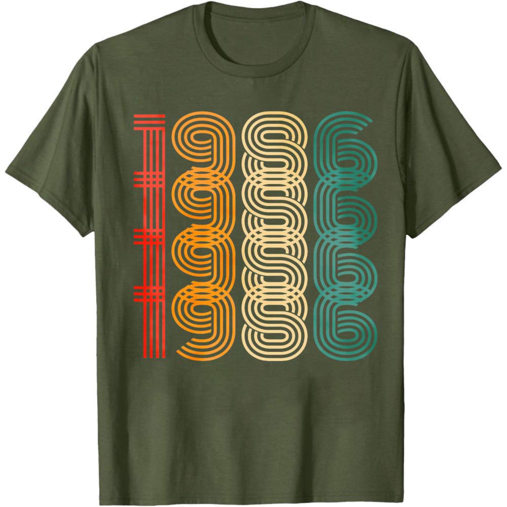 1966 Number Pattern Summer Unisex TShirt Retro Vintage Style Casual Wear For Birthday Party Gift For Him