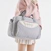 Fashionable And Multifunctional One Shoulder Mommy Bag, Sewing Embroidery, Large Capacity Crossbody Mommy Bag, Hand-Held Diaper