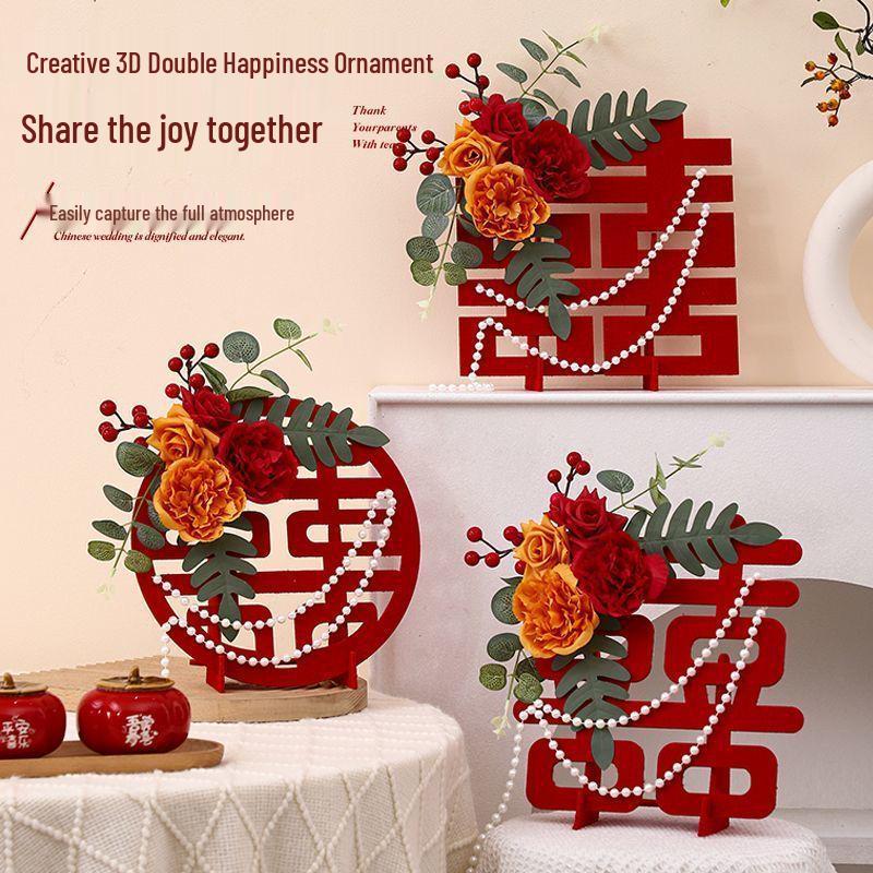 Three-Dimensional Double Happiness Wedding Ornaments & Room Decorations