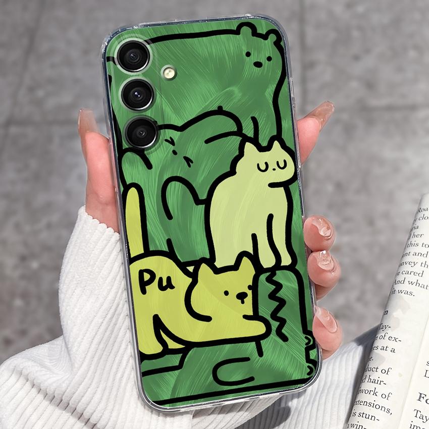 Casing For Samsung A16 A17 A15 A14 A13 A12 A10 A26 A25 A24 A23 A22 Phone Cover Cute Penguin Pattern Transparent Silicone Shell For Samsung Bumper Case
