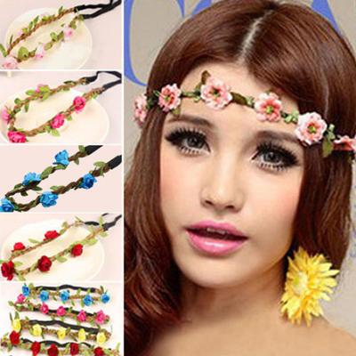 Boho estilo floral flor bandana festival festa de casamento senhora guirlanda hairband