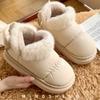 Bow Knot Short Ankle Snow Boots Women Winter Plush Thick Insulation Waterproof Cotton Household Shoes Home Slipper Women