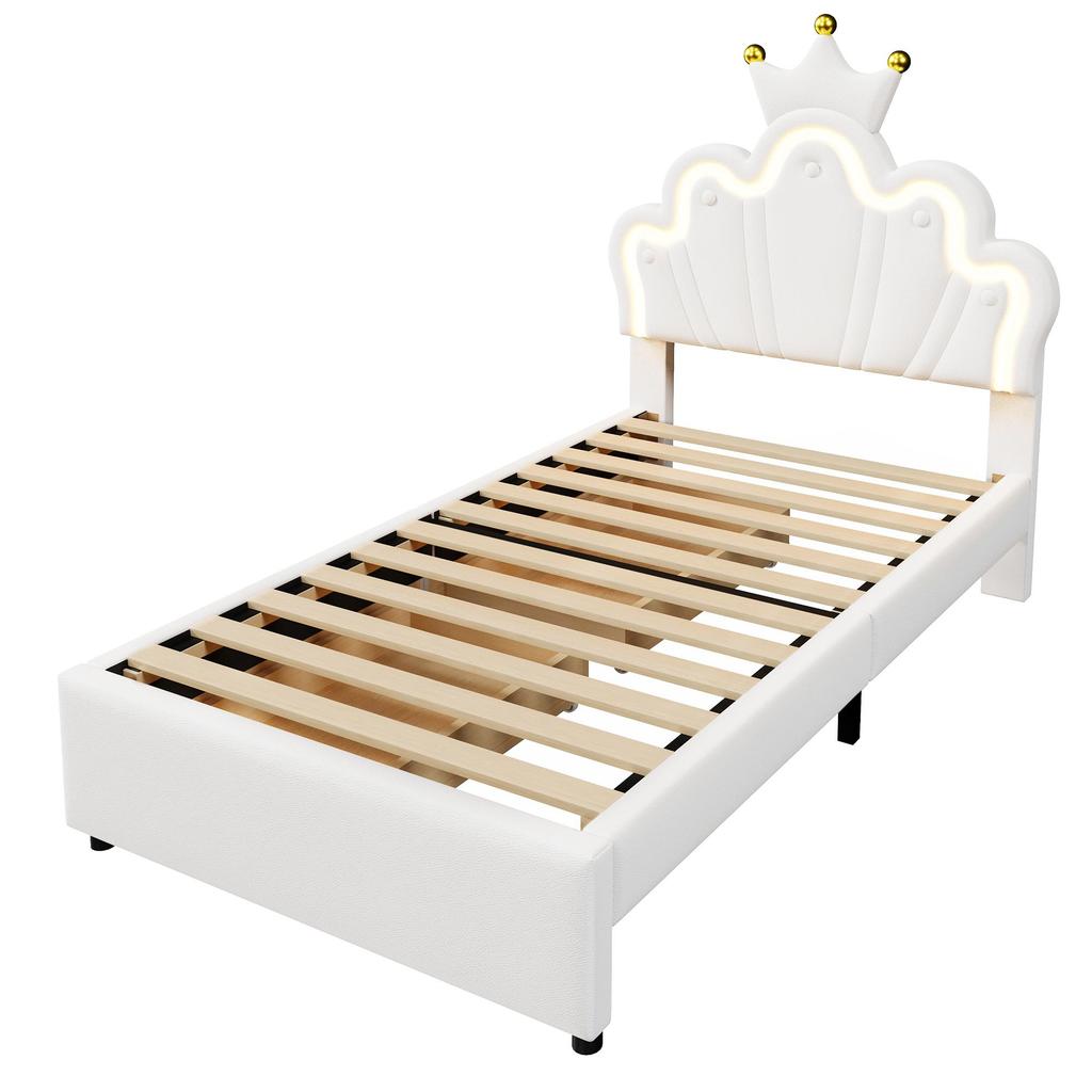 Children's Bed Flieks 90x200 Cm with 2 Drawers, White
