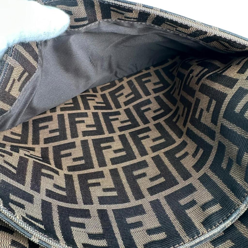 FENDI Zucca Pattern Shoulder Bag Brown Women used
