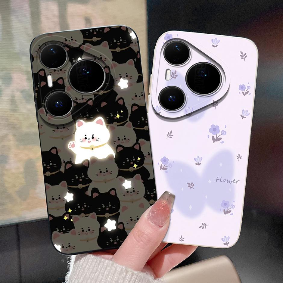 Case For Huawei Pura 80 Pro Plus Ultra Cartoon Heart Soft Silicone Shockproof Bumper Cover For HuaweiPura80ProPlus 80Ultra Funda