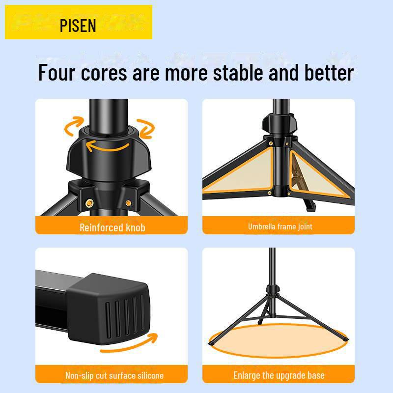 PISEN 1.8m Portable Multi-Functional Phone Stand for Live Broadcasts and Online Classes