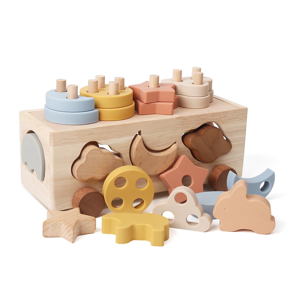

Mamimami Home Wooden Shape Matching Building Wooden Car for Kids Ages and Boys and Shape Early Fingertip Educational Baby Preschool Entry Birthday