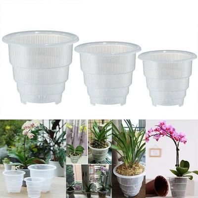 Concise Transparent Orchid Flower Pots Planter Meshpot Plant Pot Plant Container