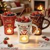 with Fork Chocolate Melting Stove 200ml Ceramic Hot Pot Cup  Christmas Holiday