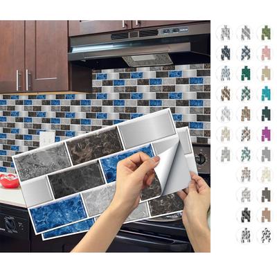 6 pezzi 15x30 cm fai da te adesivi murali in mosaico di marmo 3D imitazione mattoni decorazione camera da letto impermeabile autoadesiva piastrelle carta da parati armadio da cucina arredamento