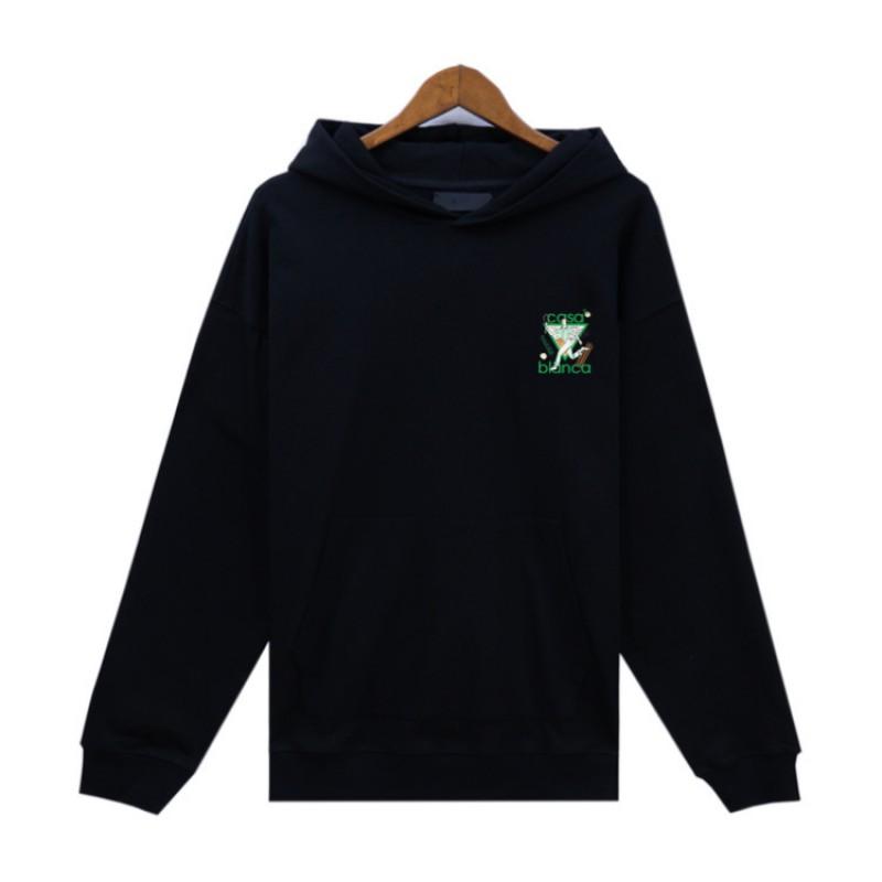 Casablanca Letter Print Hoodie Unisex Casual Winter Loose Fit Sweatshirt