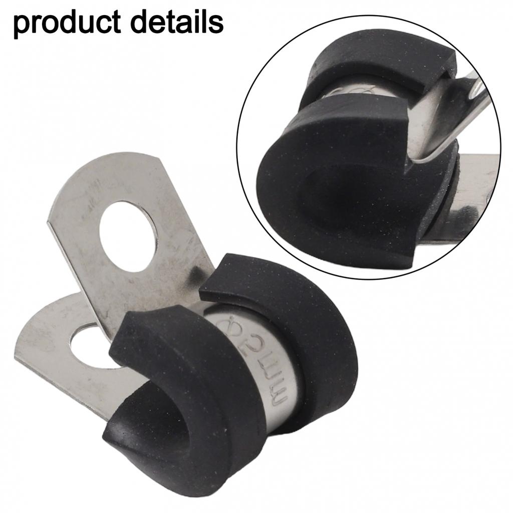 10Pcs Hose Clamp Hose Clip Removable Rubber Lining
