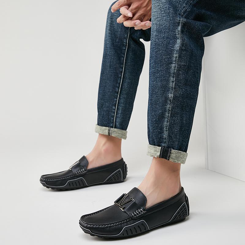 

Мужские ботинки, осенняя кожаная повседневная обувь с высоким берцем, модная хлопковая обувь, ботильоны на плоской подошве, деловая уличная обувь, мужские кроссовки, новые 48 чёрный