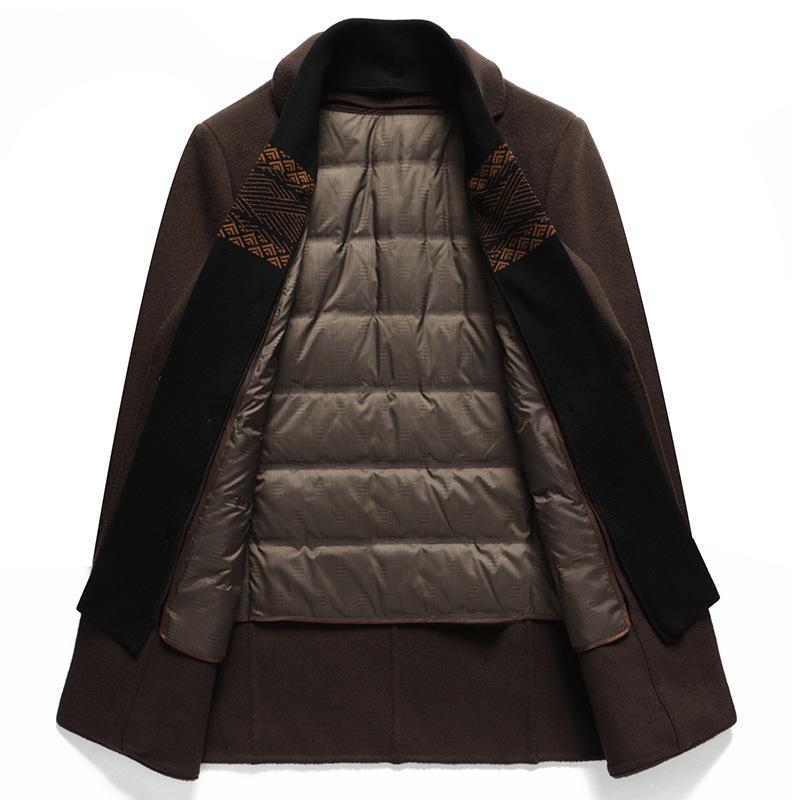 Winter Coat Men's Suit Collar Medium and Long Down Coat Jacket