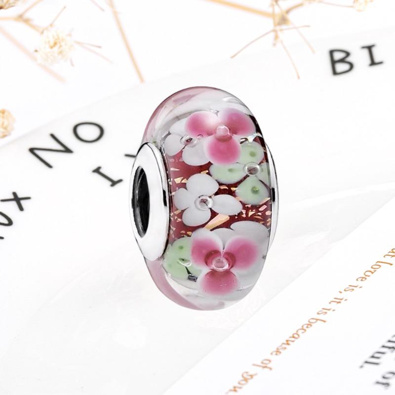 Neue Feine Murano Glas Serie Anhänger Rosa Rot Schwarz Grün Weiß Blau Perle Passend Original Armband Zubehör DIY Damenschmuck Geschenk