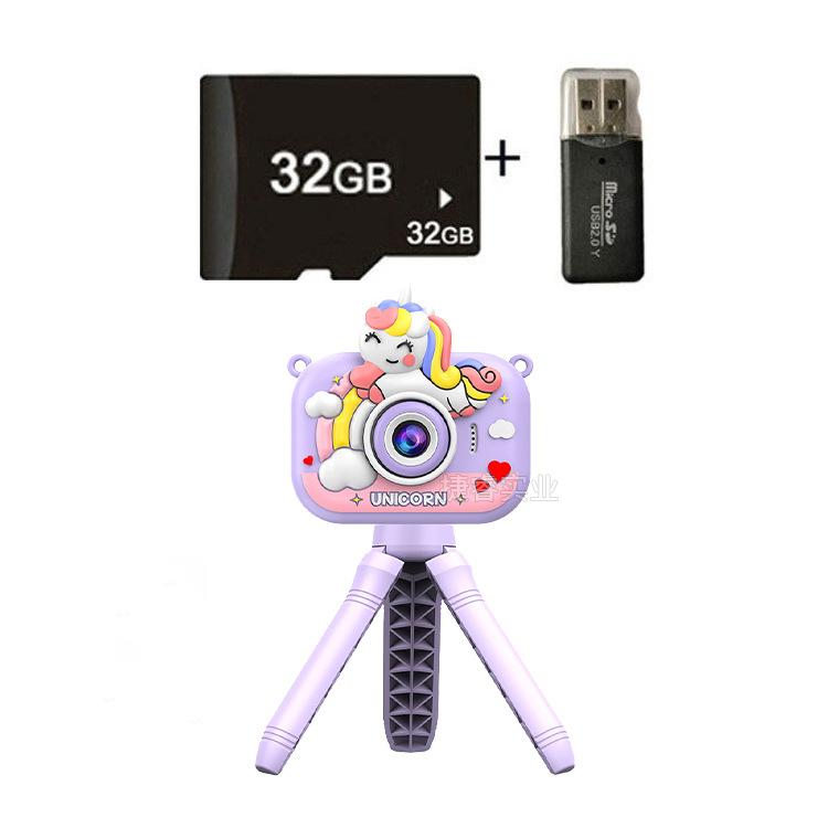 

Y6 Ручной кронштейн для детской камеры, HD двойная цифровая камера, детская игрушка в подарок фиолетовый