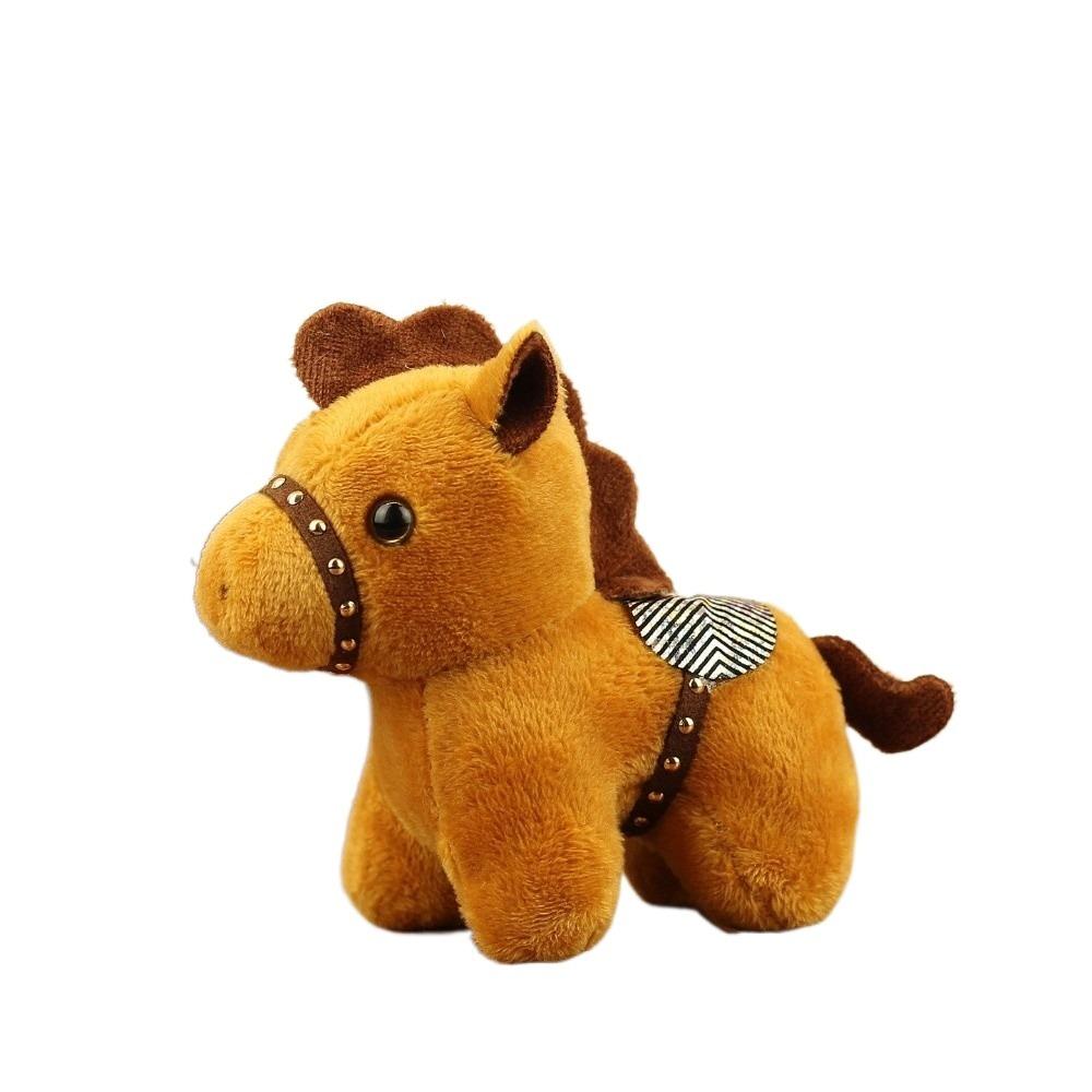 Cartoon Pony Pendant Mascot Doll Chinese Style Stuffed Animal Keyring Fluffy Backpack Pendant Zodiac Pony Figurine