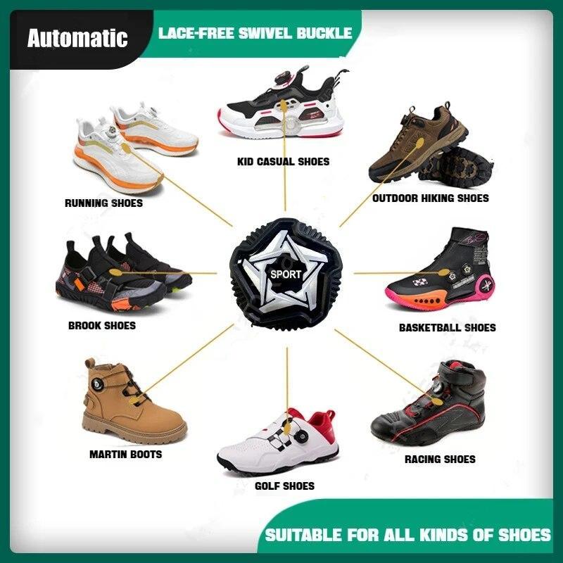 1Pair Automatic Shoelaces Without Ties Swivel Buckle Elastic Laces Sneakers Adult Kids Tennis No Tie Shoe Laces Shoe Accessories