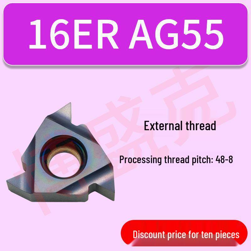 CNC High Hardness Threading Inserts for Internal/External Use (16ER/IRAG60) 1.5/2.0/2.5 Sizes, 40-60° Angles