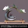 Zen Monk Ceramic Art Figurine Home Office Desk Decor Wooden Craft Vase Gift