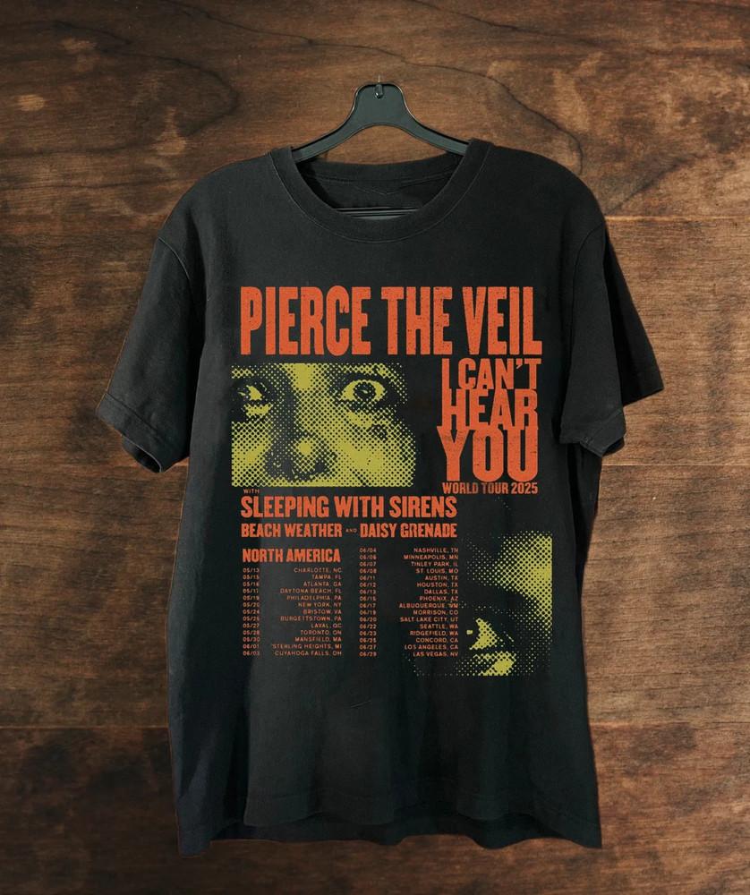 NEW Pierce the Veil Band Tour 2025 SLEEPING WITH SIREN T SHIRT FULL SIZE S-5XL Unisex T-Shirt XXL
