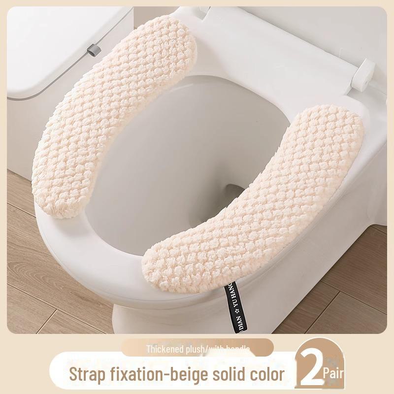 Universal Waterproof Plush Toilet Seat Cushion for All Seasons - Thickened Winter Design