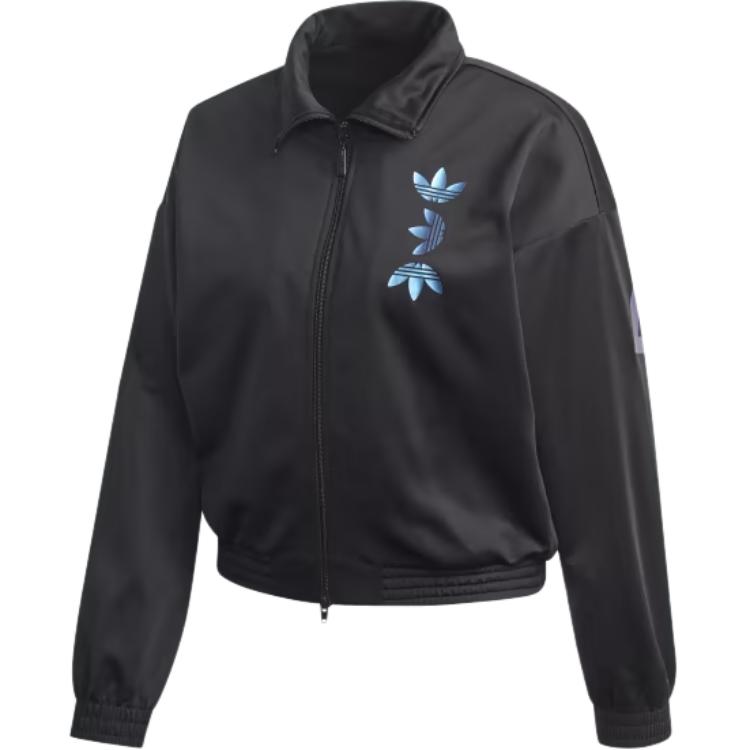 

Adidas Originals Comfortable Fashion Stand Collar Jacket Women Jacket Black Royal-Blue FS7228 XS
