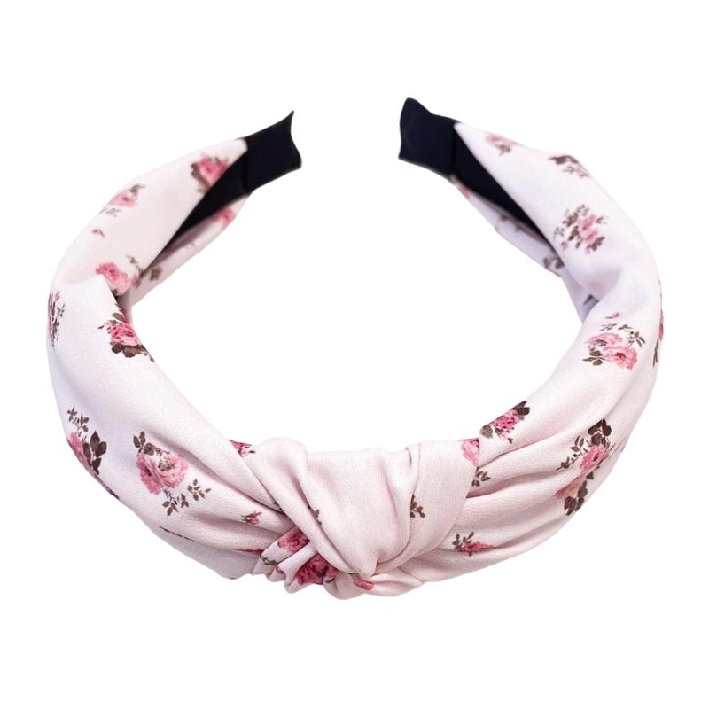

Мягкая тканевая повязка на голову с узлом Стильный розовый принт Для повседневного использования Вечеринок Фотоаксессуары розовый