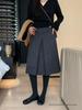 Pear-Shaped A-Line Wool Midi Skirt for Plus Size Women - Slimming, Hip-Covering, Autumn/Winter Fashion