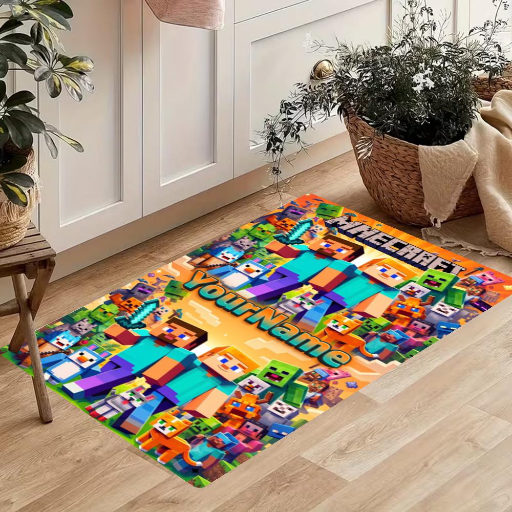 Minecraft Customize Your Name Kitchen Rug Runner Rug Laundry Mat Hallway Entryway The Best Gift Choice