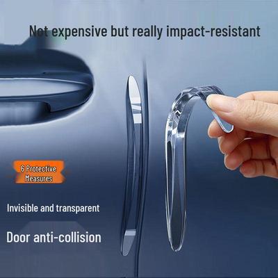 Car Door & Mirror Anti-Collision Silicone Strips - Transparent, Scratch-Resistant Protection Set
