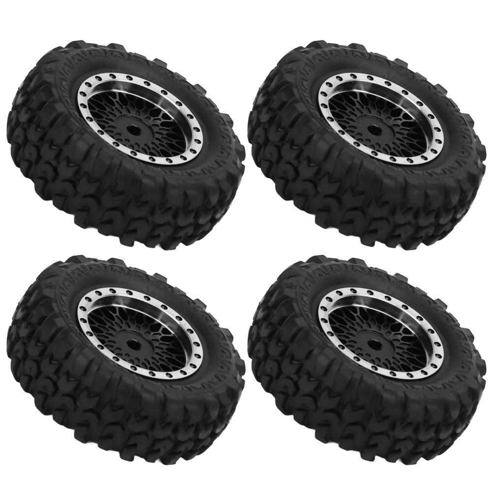 4PCS RC Car Wheels Mesh Wheels and Tires Set for Xiaomi Jimny XMYKC01CM 1 16 Remote Control Cars Black