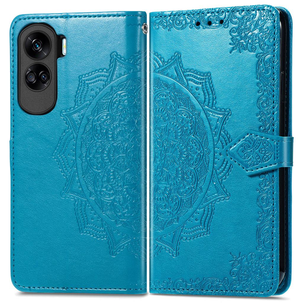 For Honor 90 Lite 5G Case Embossed Mandala Leather Phone Cover Magnetic Flip Wallet