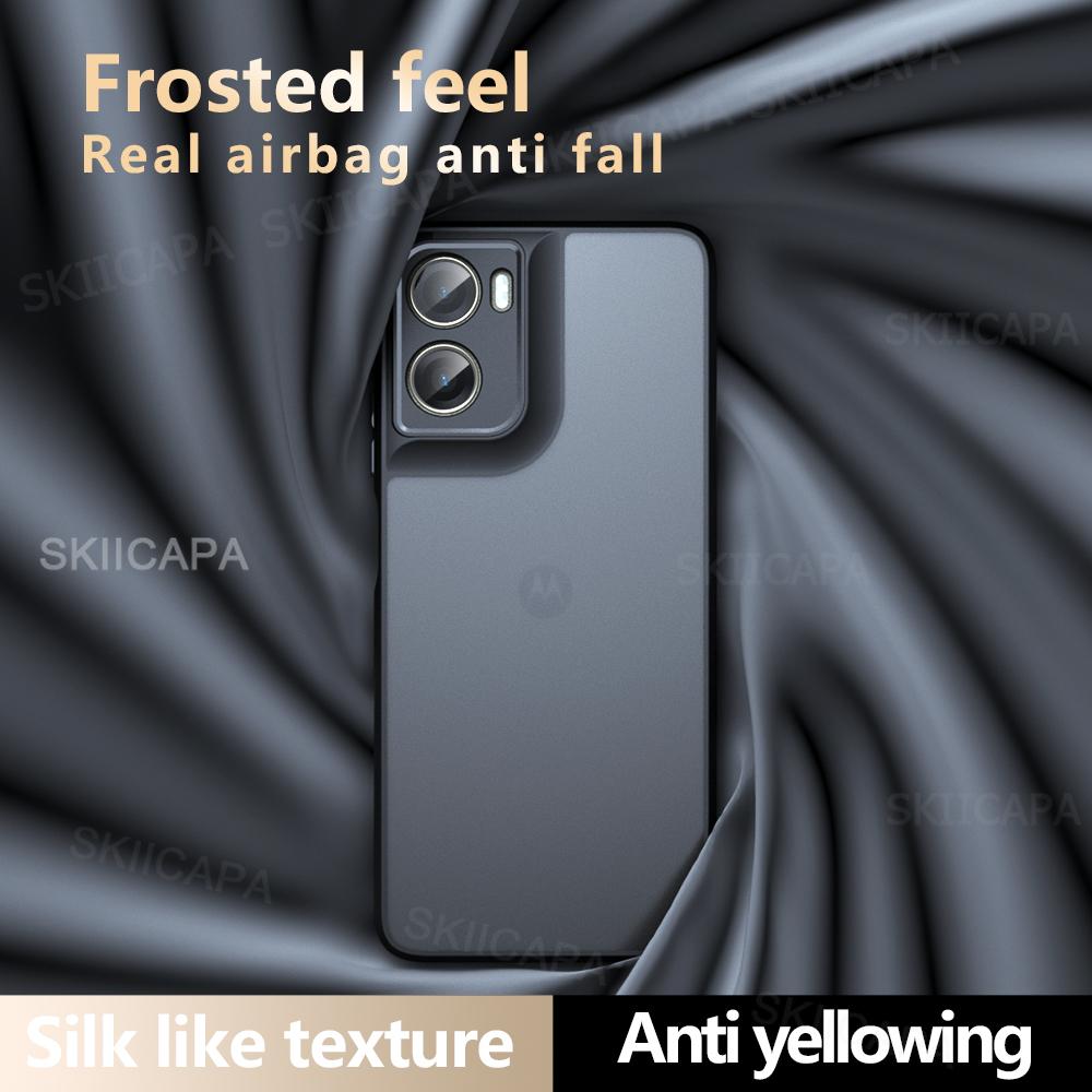 Stoßfeste Matte Handyhülle für Moto G06 Hartes Acryl Weicher Bumper Transparente Rückseite Abdeckung Hülle für Motorola Moto G06 Power Funda