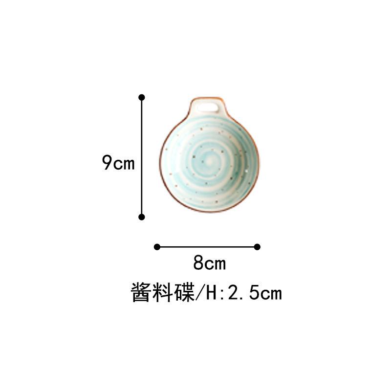 

Hand Glaze Painted Pottery Blue Tableware Suit Household Charger Plates Steamed Rice Bowl Soup Salad Noodles Bowl Dinner Set