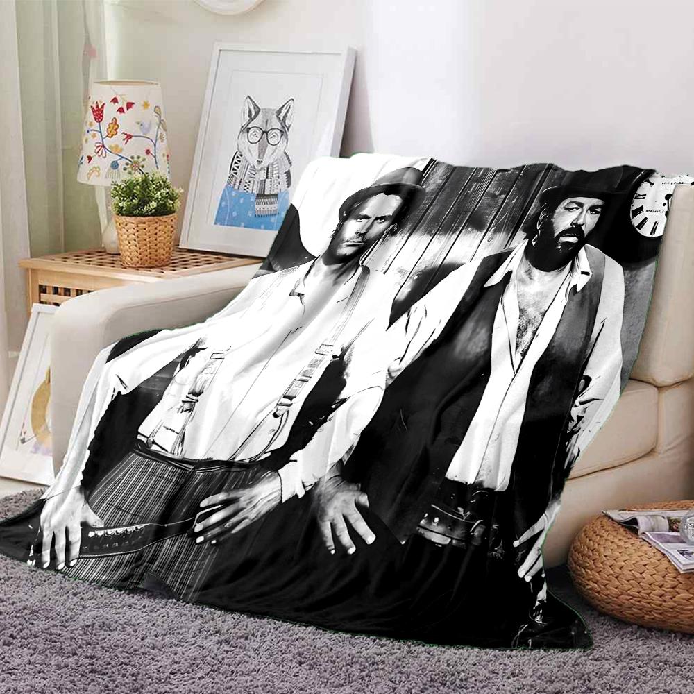 1pc Blanket - Terence Hill and Bud Spencer Print Design,Lightweight Blanket for Sofa,Bed- Soft &Warm,Gift for All Seasons