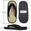 Edoten Sandals with Made In Japan with Shichito Igusa for Indoor and Outdoor Lightweight Rubber Beige Rope and Denim Sizes 3L Japanese-Style Straps,