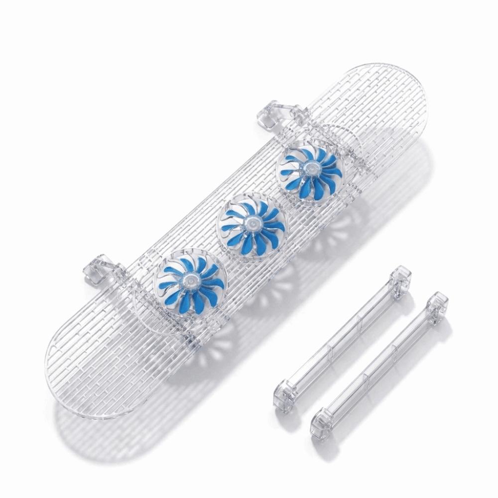 Sturdy Material Wind Shield Ventilated Surface Adjustable Deflector Expandable Wind Shield Bedroom Transparent blue