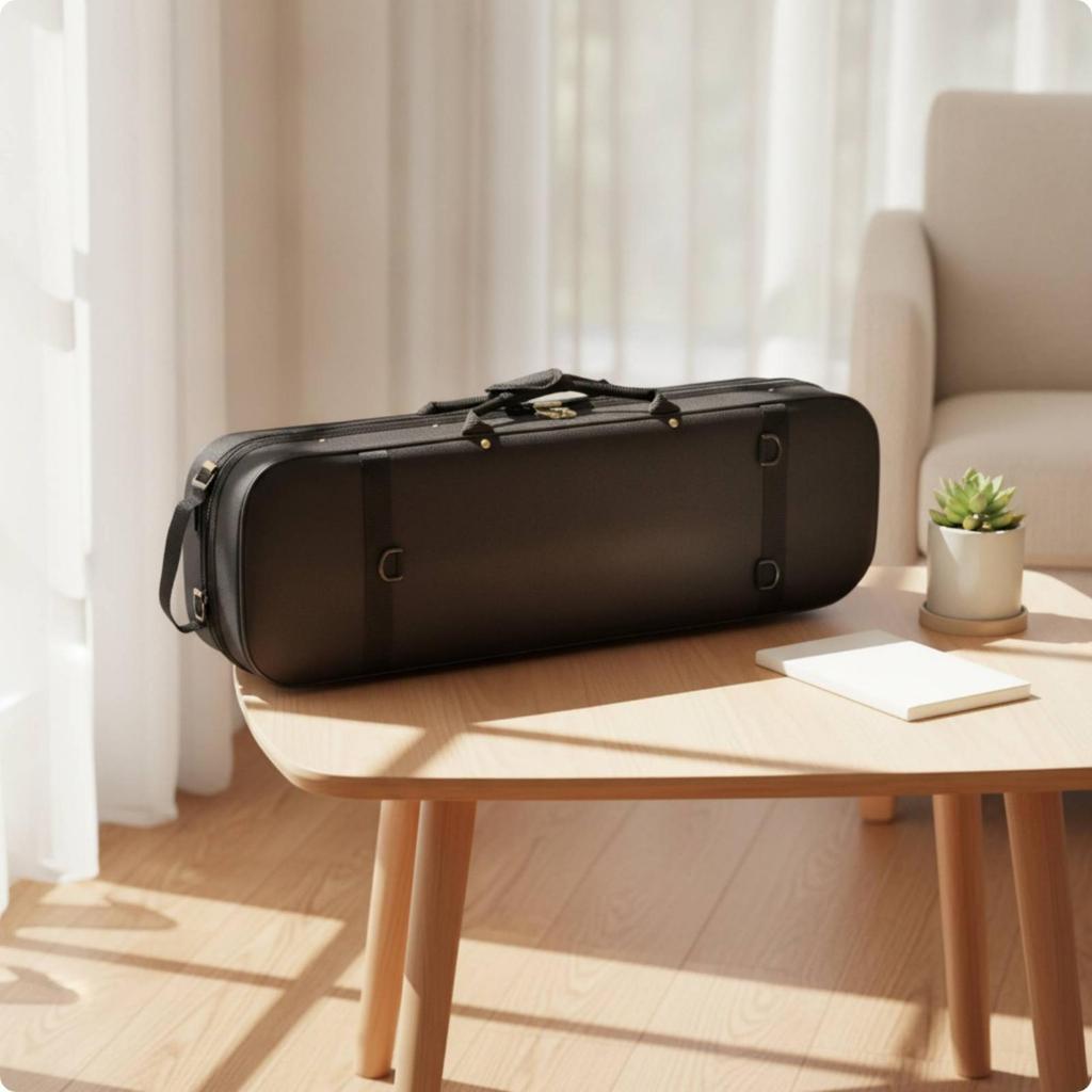Violin Case Velvet-Lined with Shoulder Strap Portable for Rehearsals