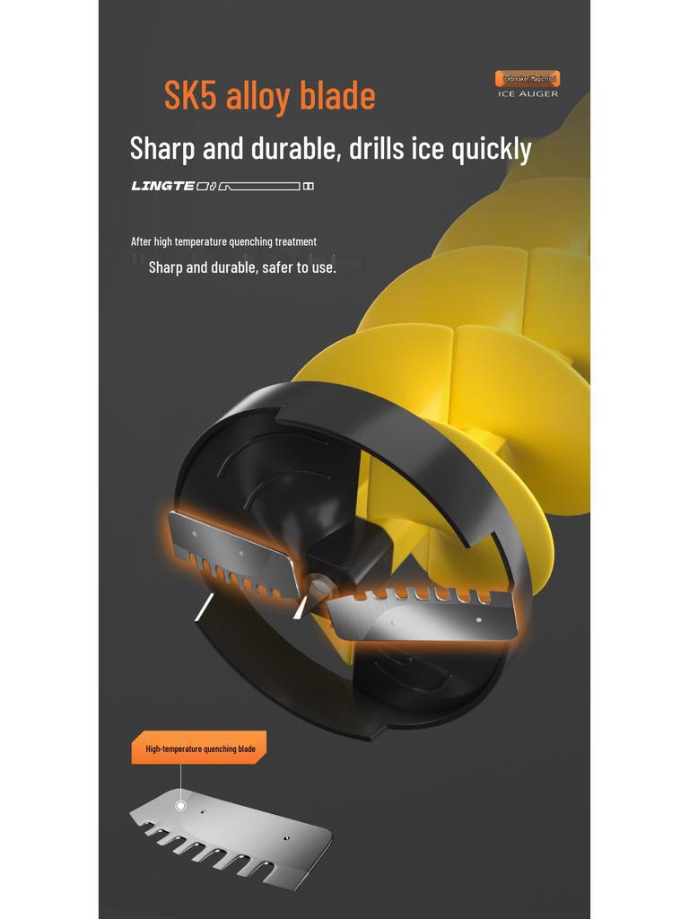 Electric Floating Nylon Ice Drill for Winter Fishing with Positioning Feature