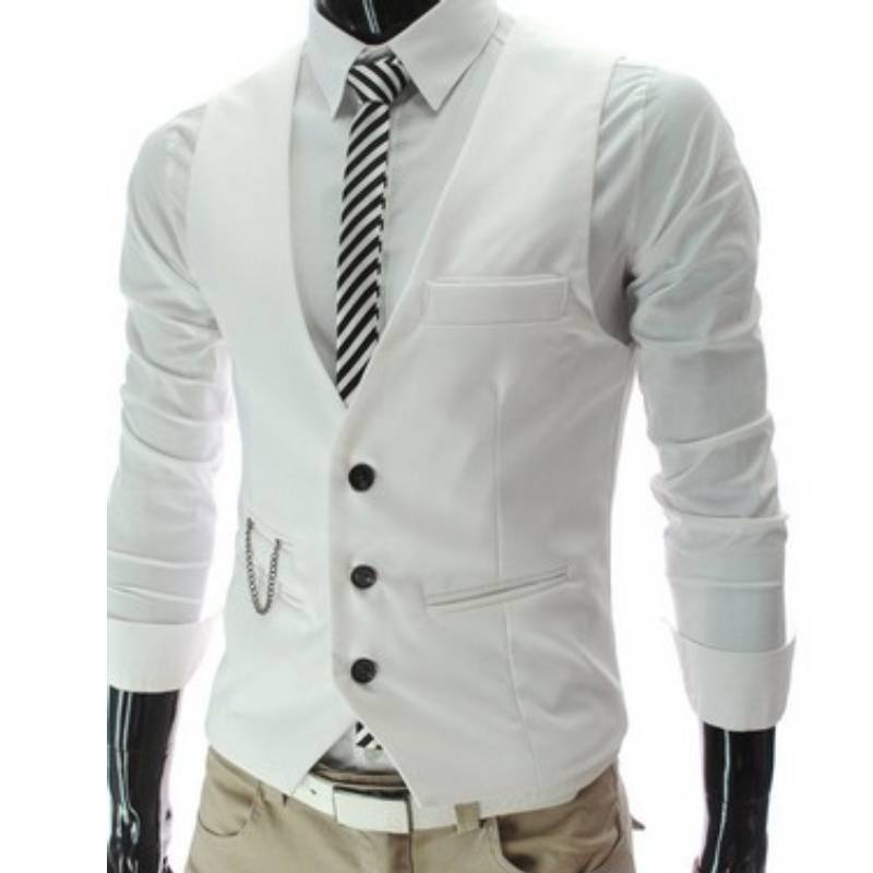 Mens Slim Fit British Style Vest With Polyester Fabric For Casual And Wedding Use