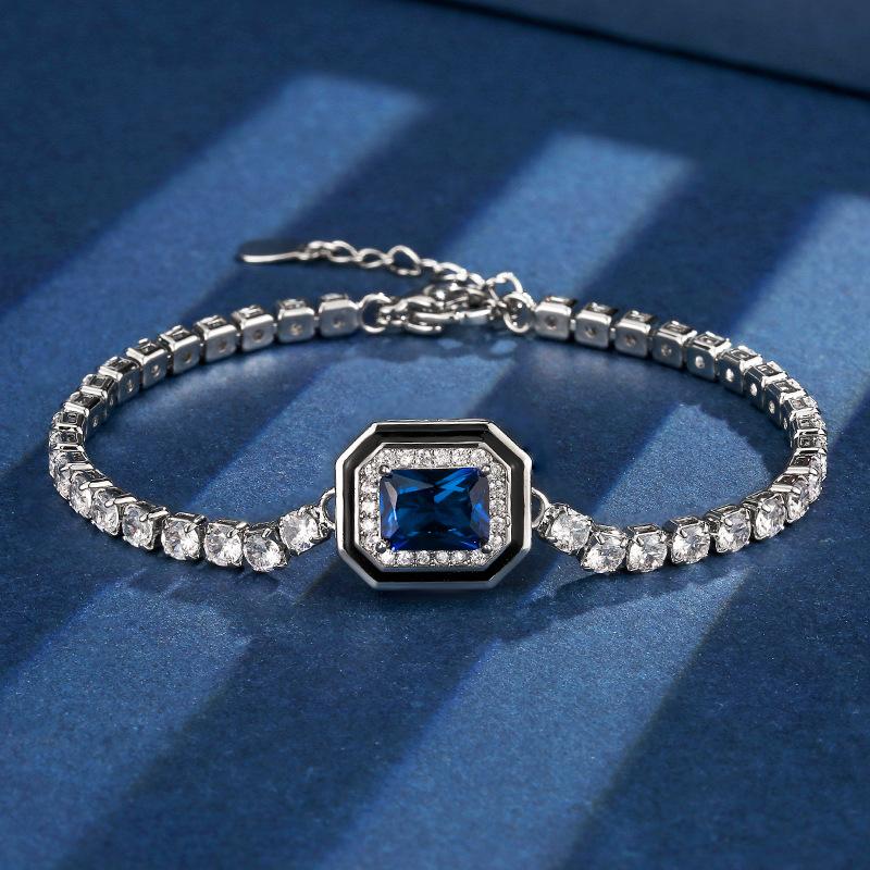 

2025 Huabi Jewelry European and American retro simulation color treasure square temperament bracelet jewelry women 6 * 8