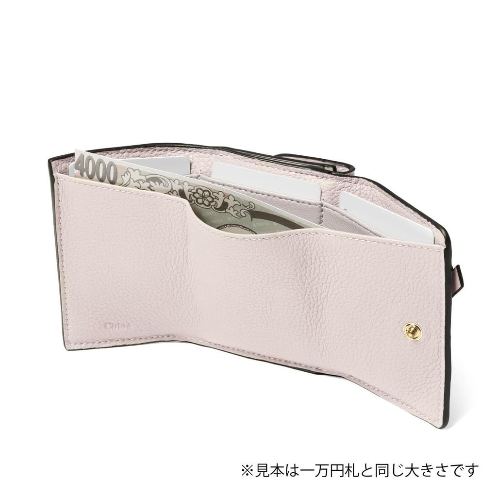 Chloe Alphabet Leather Mini Trifold Wallet in Wild (CHC21WP946 F57) Gray, Women's [Brand Name] [Used]