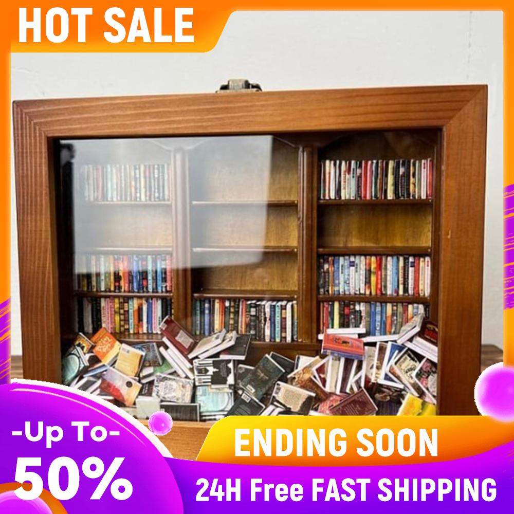 

Shake Away Your Miniature Book Match Boxes Anti Wooden Bookshelf Display Case Wooden Library Creative Xmas Gifts China Mainland