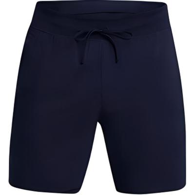Solid Color Mid Waist Drawstring Comfortable Five Point Casual Shorts Men Shorts Dark-Blue 1376831-410