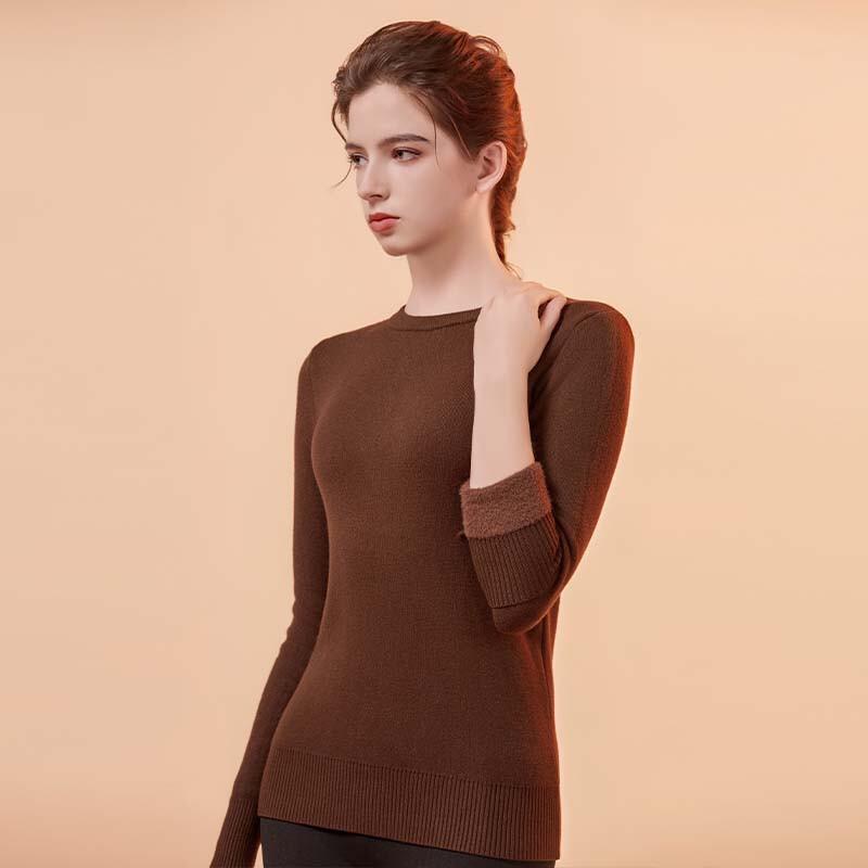 MOXTOC Women's Thickened Slim-Fit Thermal Fleece Baselayer Top