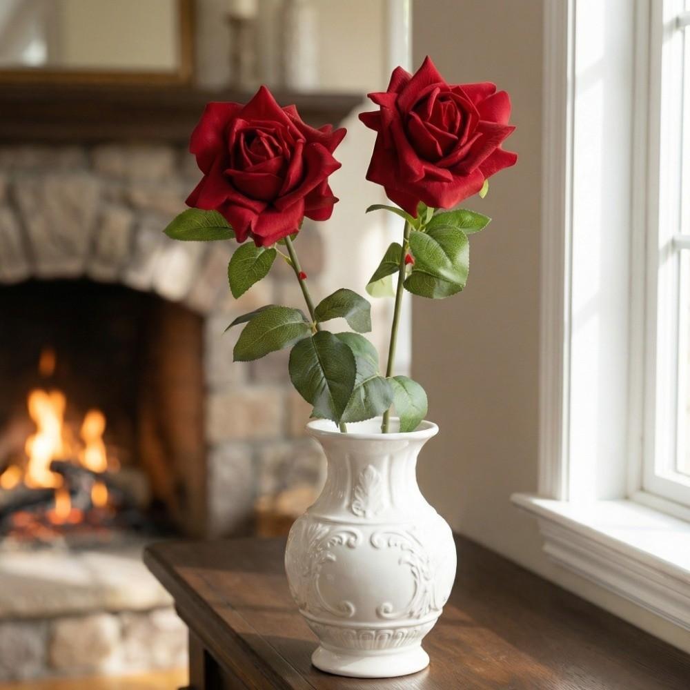 Real Touch Artificial Rose Flower Realistic Fake Flower Simulation Big Rose  Valentine's Day