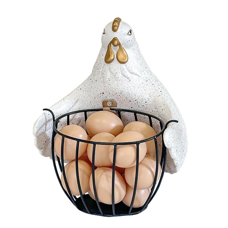 Stabiler Eisenrahmen Bukolischer Hühner-Dekokorb Benutzerfreundliche Emaille-Klebstoffe für Veranstaltung Heimorganisation